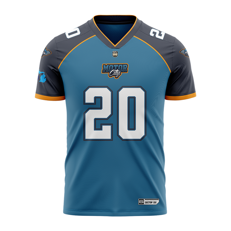 Motor City V8s Replica Football Jersey - Blue