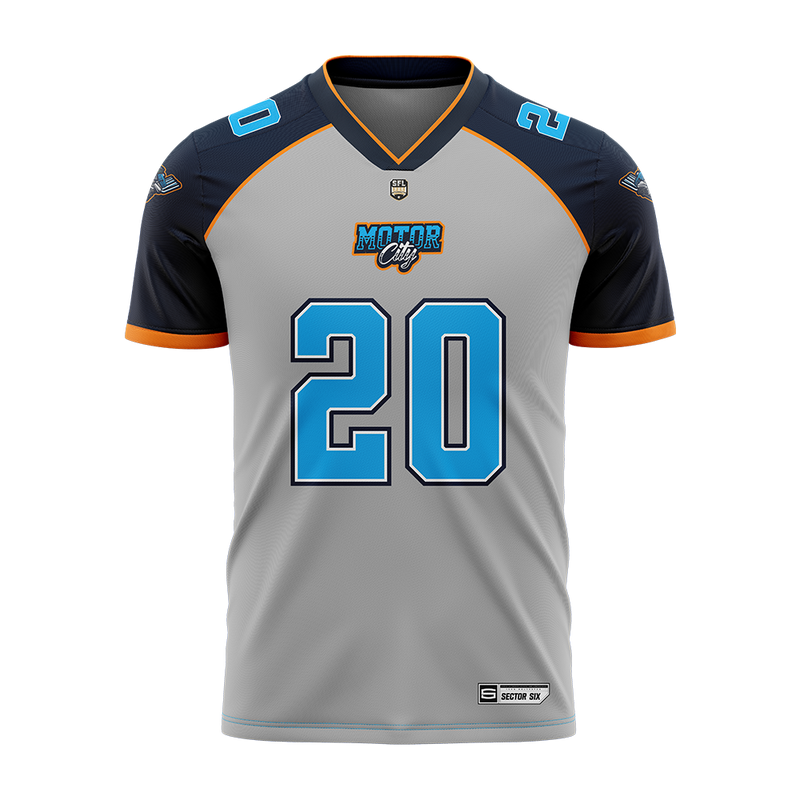 Motor City V8s Replica Football Jersey - Grey