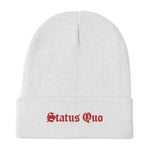 Status Quo Embroidered Text Beanie